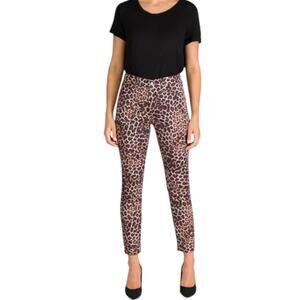 7 for all Mankind Leopard Print Cropped Stretch Leggings Size 4